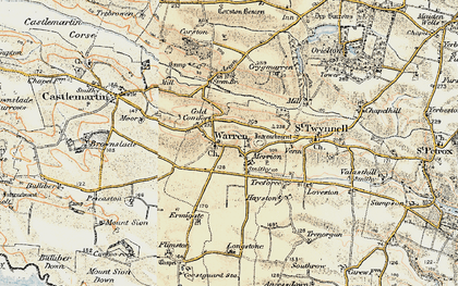 Old map of Merrion in 1901-1912