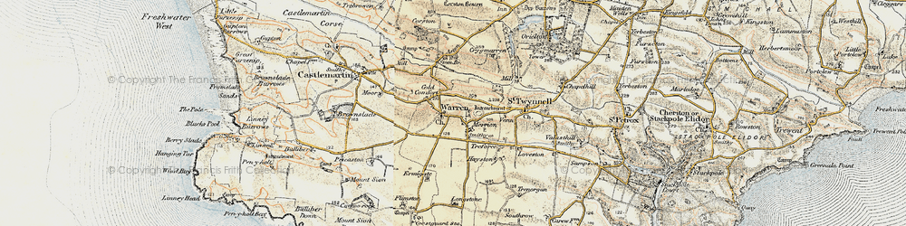 Old map of Merrion in 1901-1912