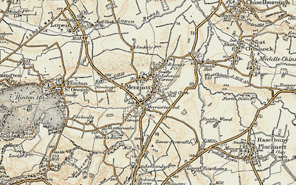 Old map of Merriott in 1898-1899