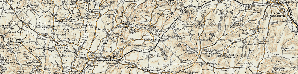 Old map of Merriott in 1899