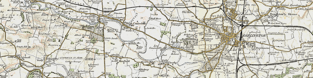 Old map of Merrybent in 1903-1904