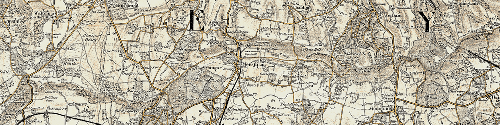 Old map of Merstham in 1898-1902