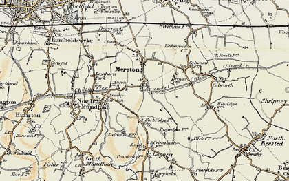 Old map of Merston in 1897-1899