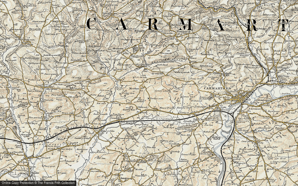 Old Map of Merthyr, 1901 in 1901