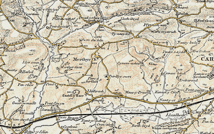 Old map of Merthyr in 1901