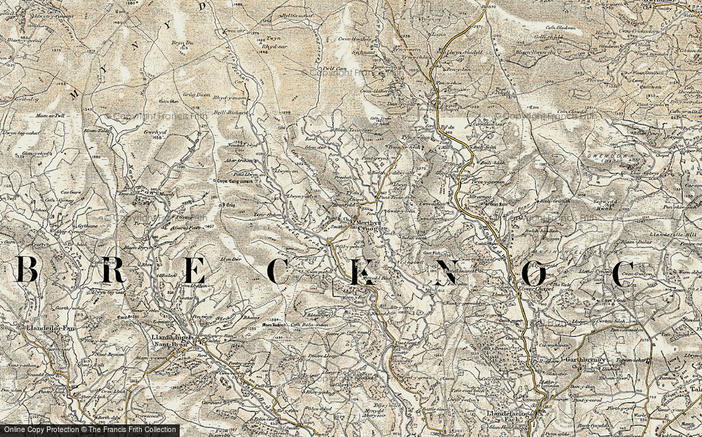 Old Map of Merthyr Cynog, 1900-1902 in 1900-1902