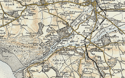 Old map of Candleston Castle in 1900-1901