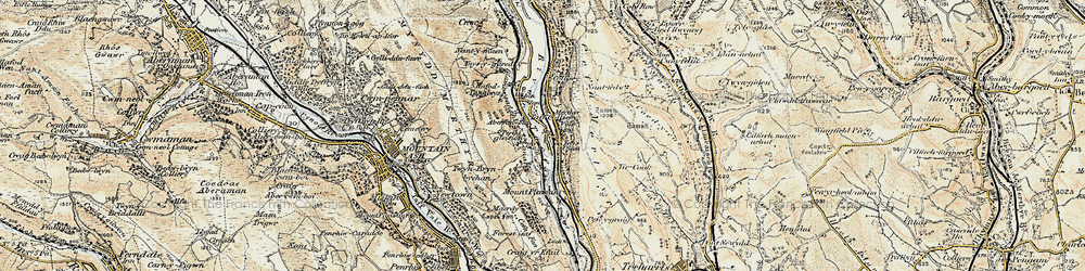 Old map of Merthyr Vale in 1899-1900
