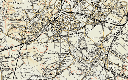 Old map of Merton in 1897-1909