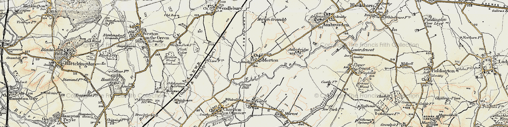 Old map of Merton in 1898-1899