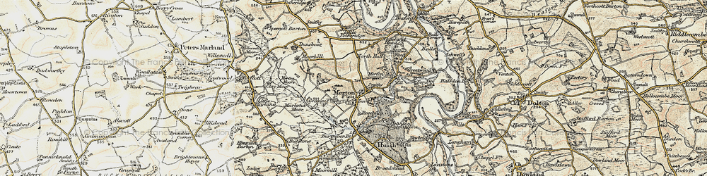 Old map of Merton in 1899-1900