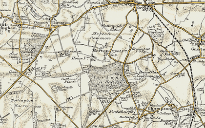 Old map of Merton in 1901-1902