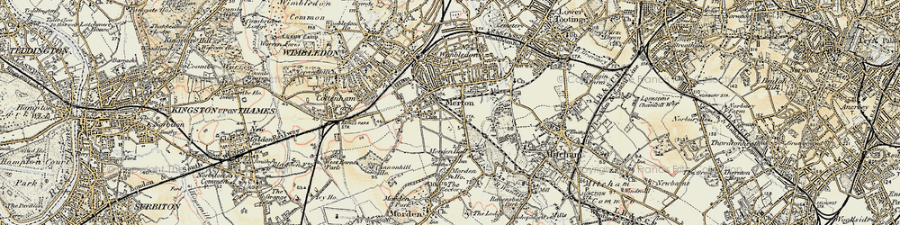 Old map of Merton Park in 1897-1909