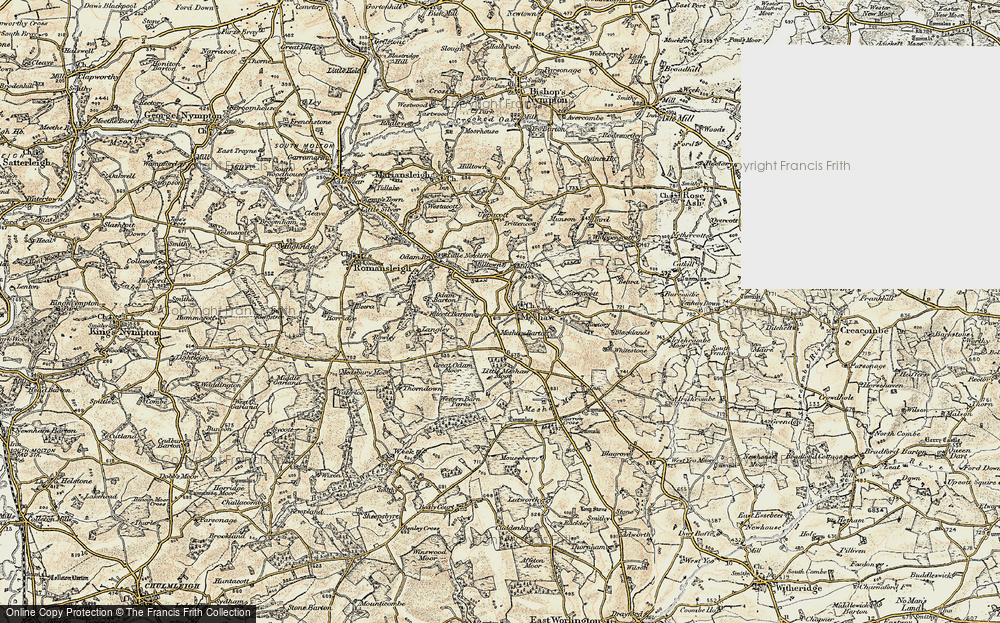 Old Map of Historic Map covering Bourne Park in 1899-1900