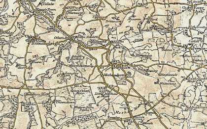 Old map of Burrow Cross in 1899-1900