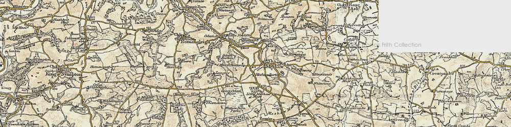 Old map of Burrow Cross in 1899-1900