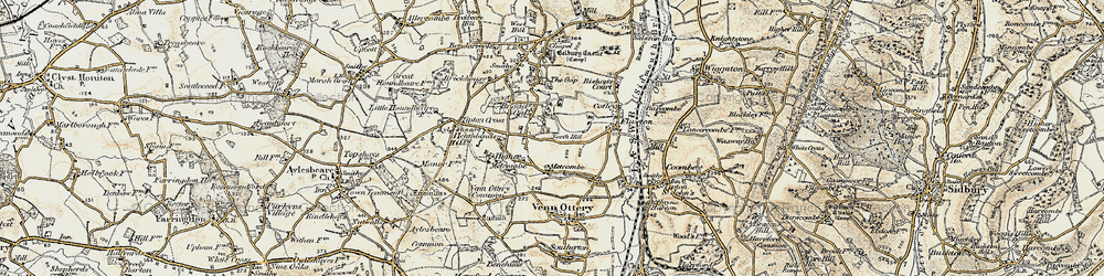 Old map of Metcombe in 1899