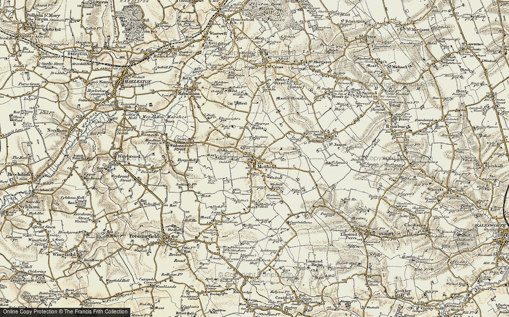 Old Map of Metfield, 1901-1902 in 1901-1902