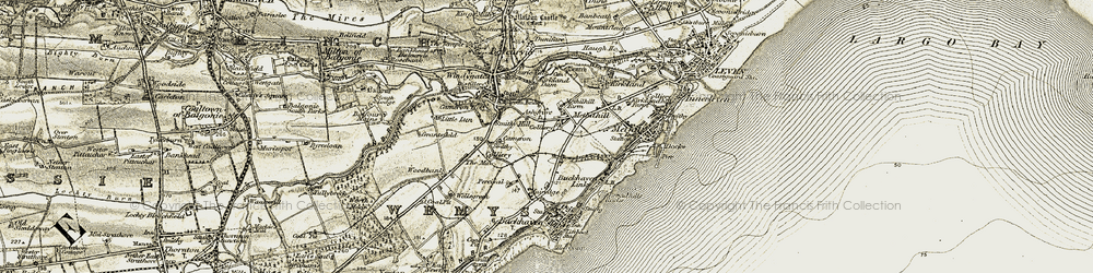 Old map of Methilhill in 1903-1908