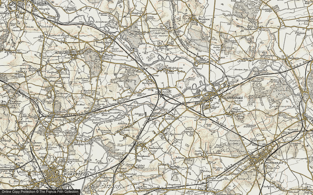Old Map of Methley Junction, 1903 in 1903