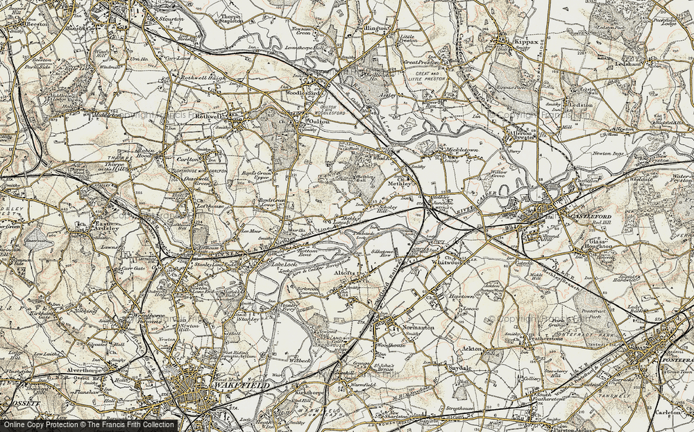Old Map of Methley Lanes, 1903 in 1903
