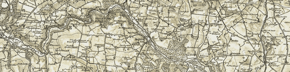 Old map of Methlick in 1909-1910