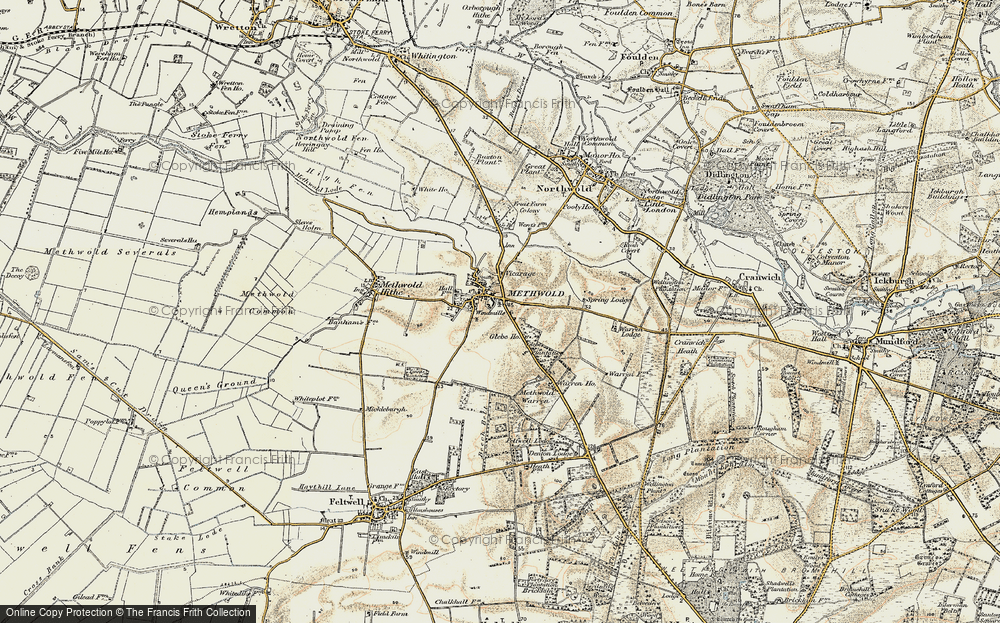 Old Map of Methwold, 1901-1902 in 1901-1902