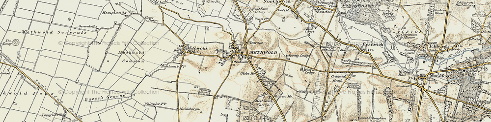 Old map of Methwold in 1901-1902