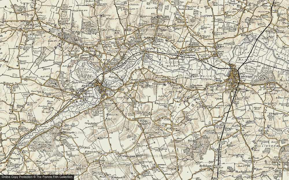 Old Map of Mettingham, 1901-1902 in 1901-1902
