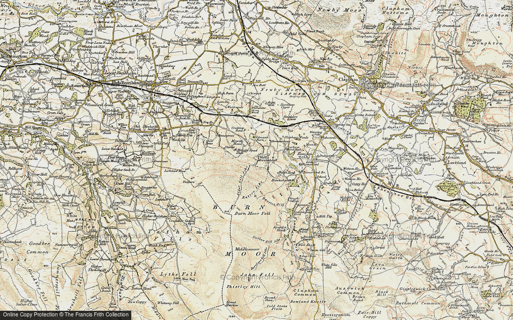 Old Map of Historic Map covering Alder Gill Syke in 1903-1904