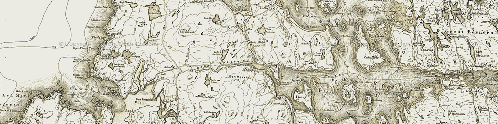 Old map of Beinn Miabhaig in 1911
