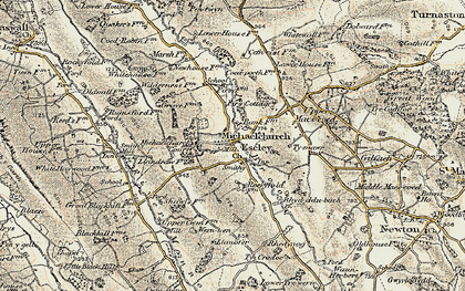 Old map of Michaelchurch Escley in 1900-1901
