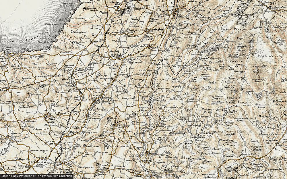 Old Map of Michaelstow, 1900 in 1900