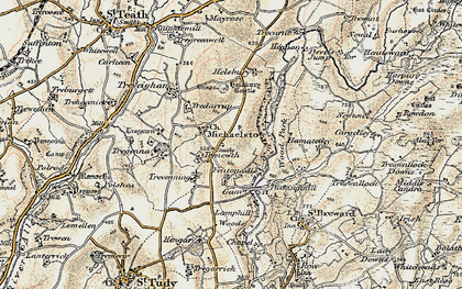 Old map of Michaelstow in 1900