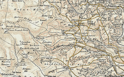 Old map of Buckfastleigh Moor in 1899