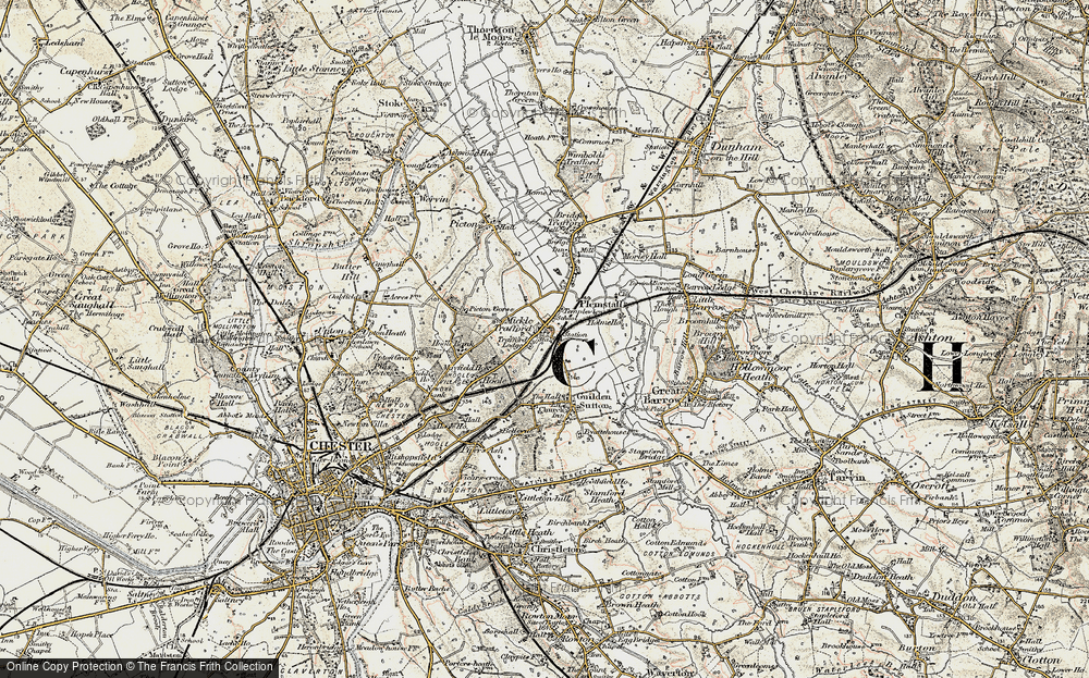 Old Map of Mickle Trafford, 1902-1903 in 1902-1903