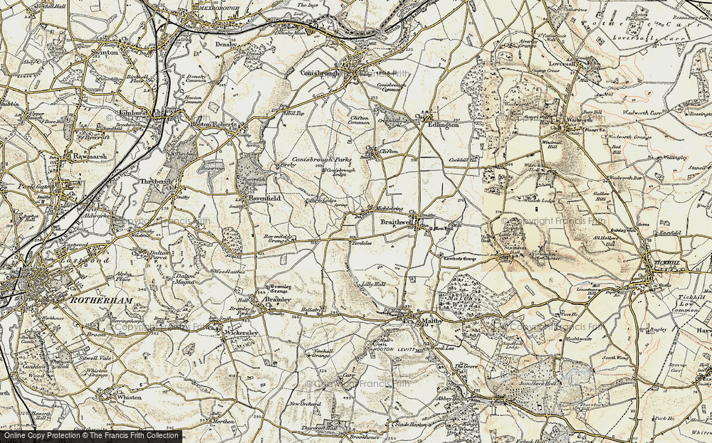 Old Map of Historic Map covering Birk Lodge in 1903