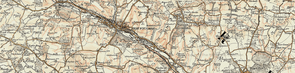 Old map of Micklefield in 1897-1898