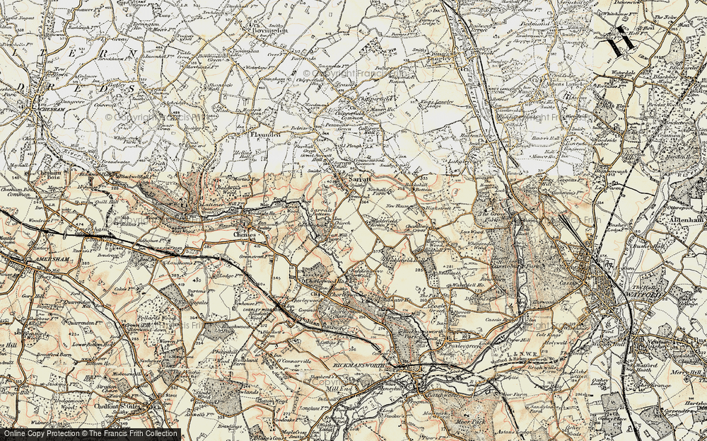 Old Map of Historic Map covering Beechengrove Wood in 1897-1898