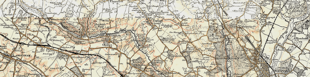 Old map of Micklefield Green in 1897-1898