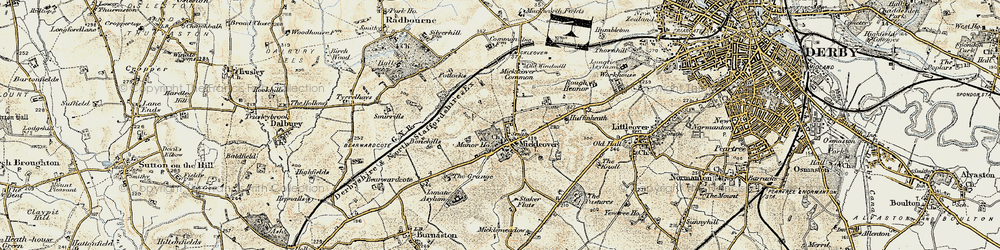 Old map of Mickleover in 1902