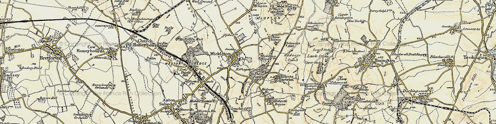 Old map of Mickleton in 1899-1901