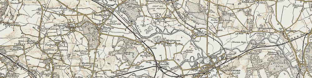 Old map of Mickletown in 1903