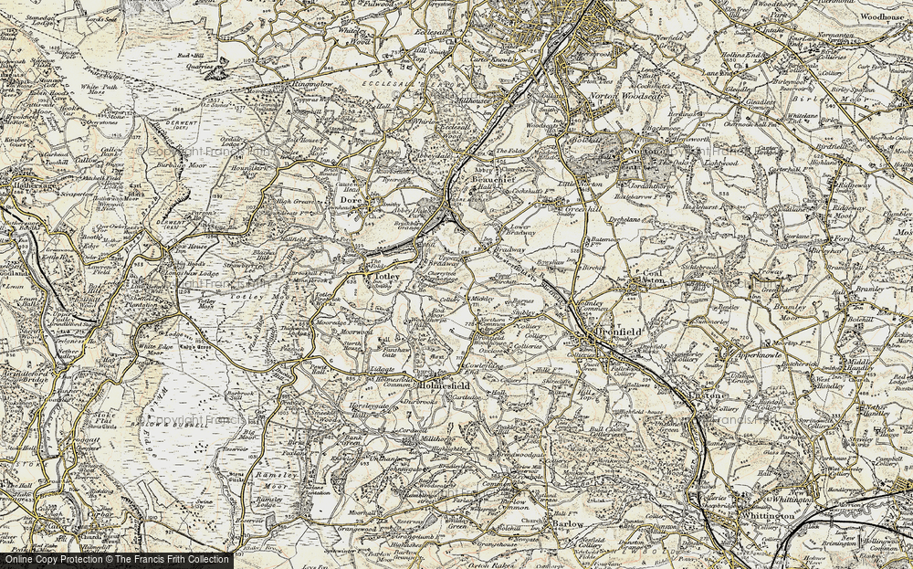 Old Map of Historic Map covering Sheffield Country Walk in 1902-1903