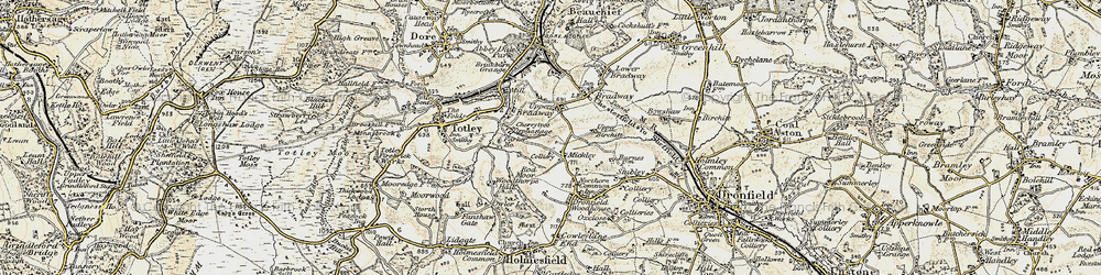 Old map of Mickley in 1902-1903
