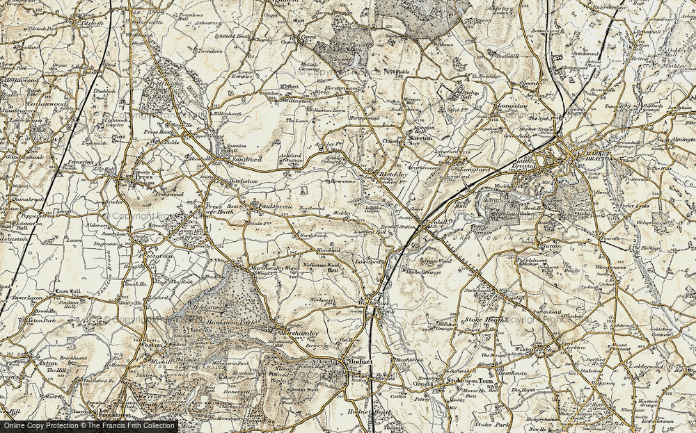 Old Map of Historic Map covering Bailey Brook in 1902
