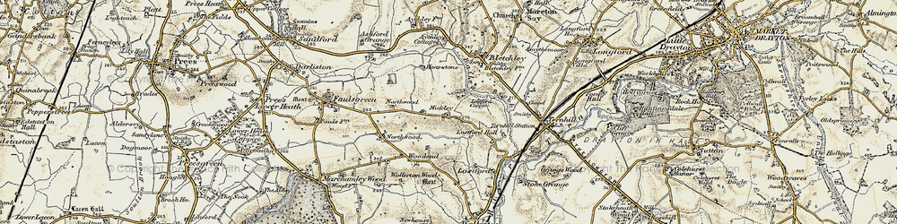 Old map of Bailey Brook in 1902