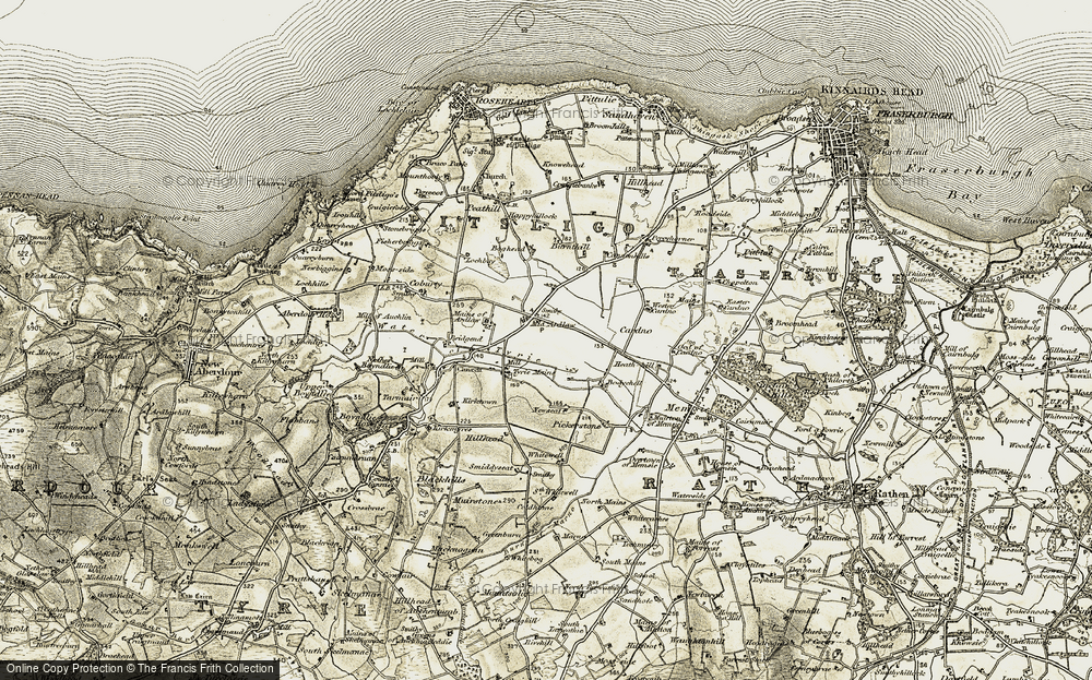 Old Map of Historic Map covering Bodychell in 1909-1910