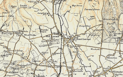 Old map of Mid Lavant in 1897-1899