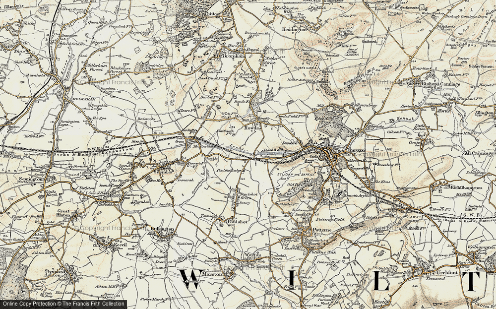 Old Map of Mid Wilts Way, 1898-1899 in 1898-1899